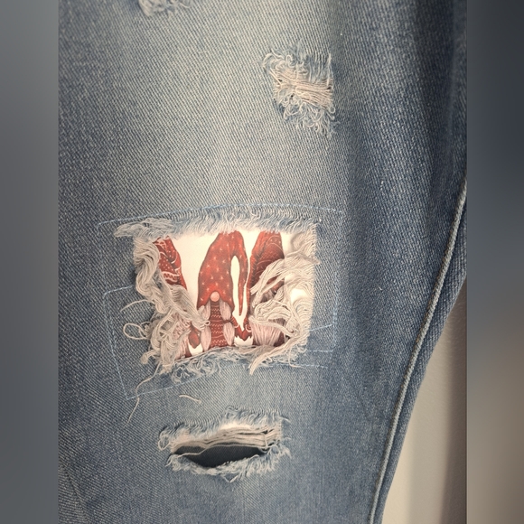 Gnome Buffalo Plaid Color Block Top with Matching Distressed Pants Size XL - Picture 5 of 11